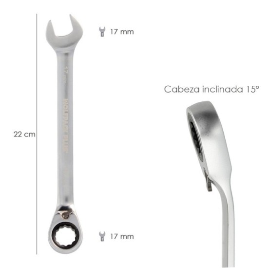 Llave Combinada Con Carraca 17 mm, DIN 3113 al por Mayor | Almacén de Ferretería