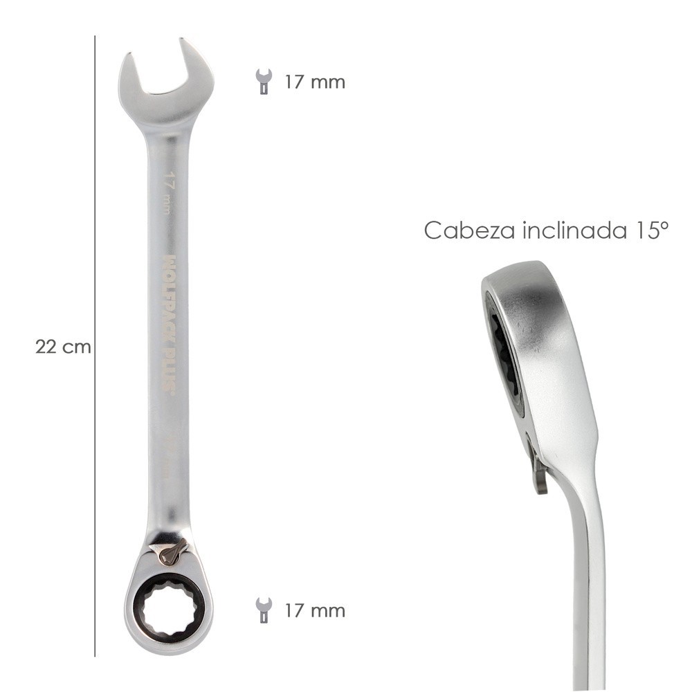 Llave Combinada Con Carraca 17 mm, DIN 3113 al por Mayor | Almacén de Ferretería