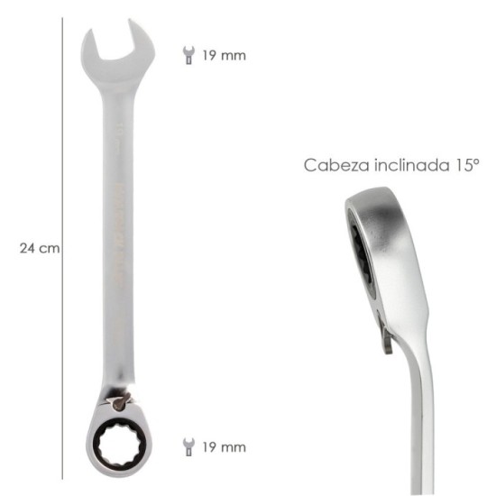 Llave Combinada Con Carraca 19 mm, DIN 3113 al por Mayor | Almacén de Ferretería