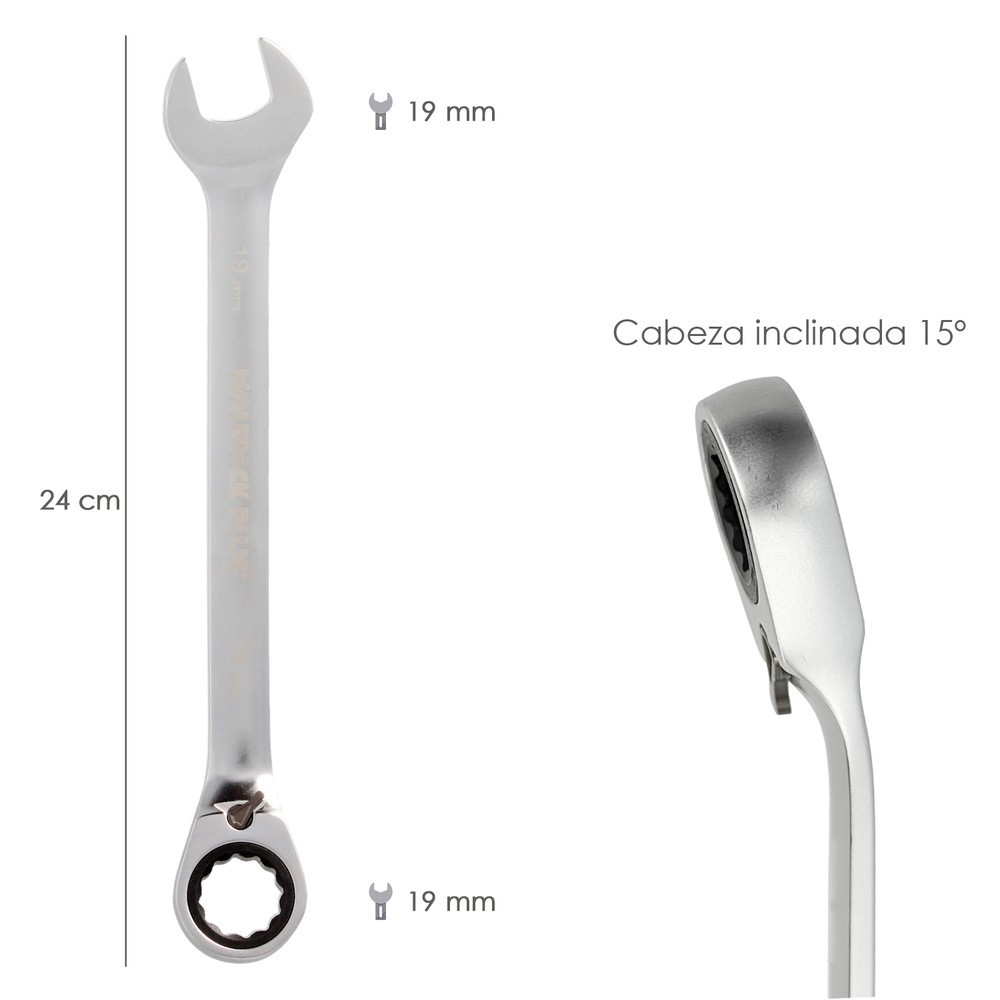 Llave Combinada Con Carraca 19 mm, DIN 3113 al por Mayor | Almacén de Ferretería