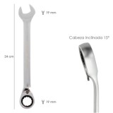 Llave Combinada Con Carraca 19 mm, DIN 3113 al por Mayor | Almacén de Ferretería