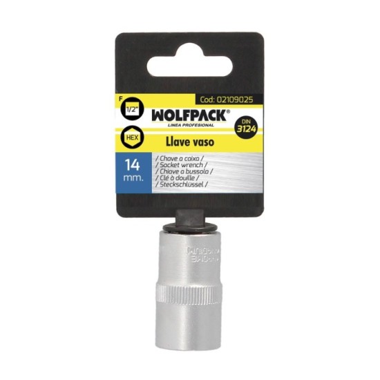 Llave Vaso 1/2" Hexagonal 14 mm, Perfil de 6 caras, Acero Cromo Vanadio, Aristas Redondas al por Mayor | Almacén de Ferretería