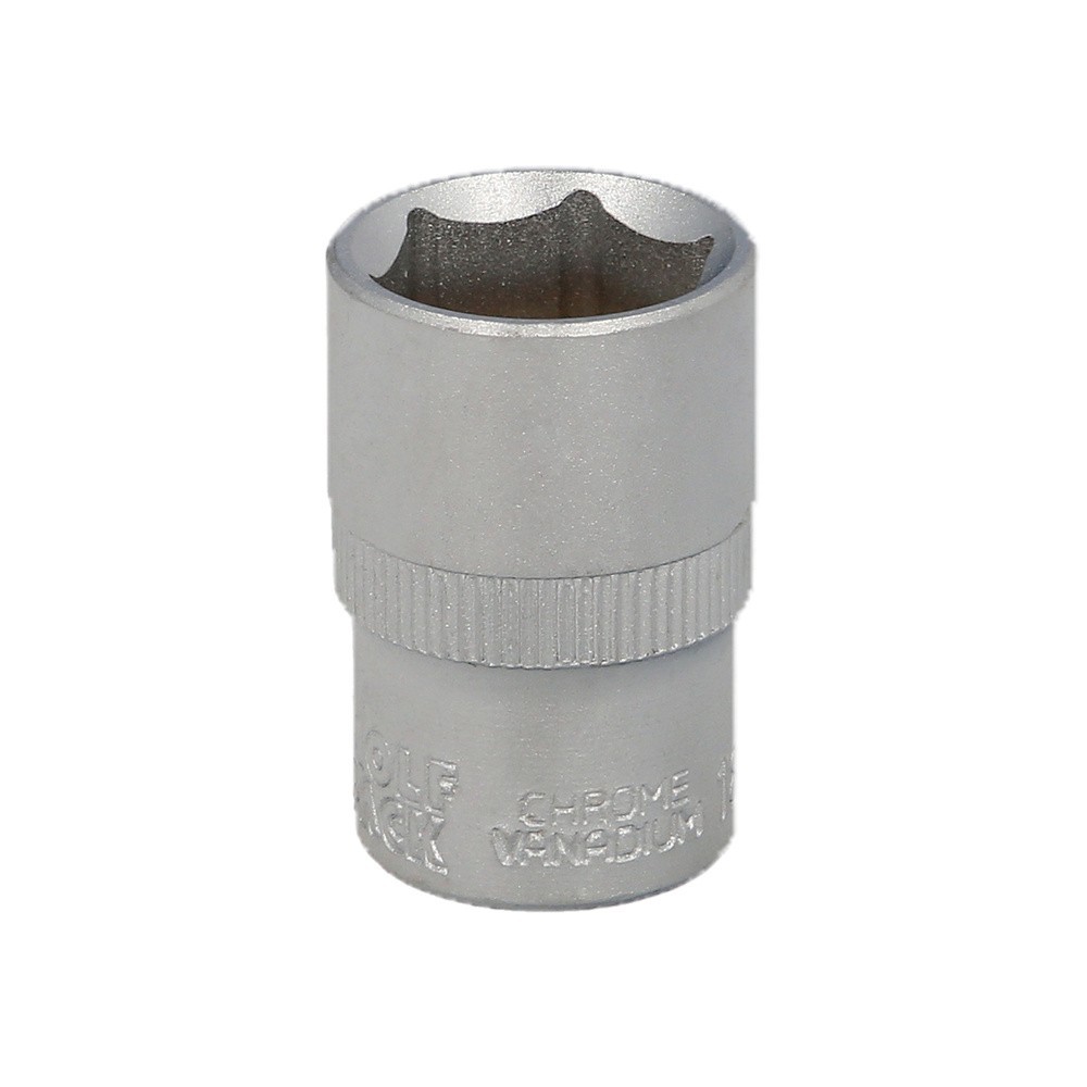 Llave Vaso 1/2" Hexagonal 18 mm, Perfil de 6 caras, Acero Cromo Vanadio, Aristas Redondas al por Mayor | Almacén de Ferretería