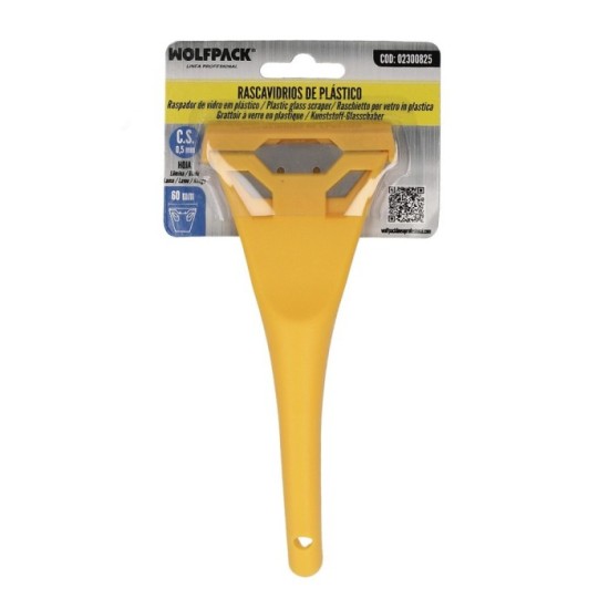Rascavidrios Plastico Amarillo Hoja 60 mm, Rasqueta Vitroceramica, Rascador Vidrio, Rascador Vitroceramica, al por Mayor | Almac