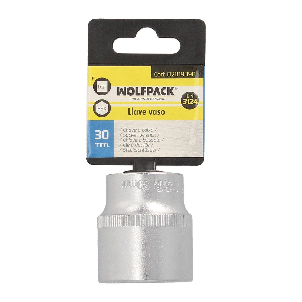 Llave Vaso 1/2" Hexagonal 30 mm, Perfil de 6 caras, Acero Cromo Vanadio, Aristas Redondas al por Mayor | Almacén de Ferretería