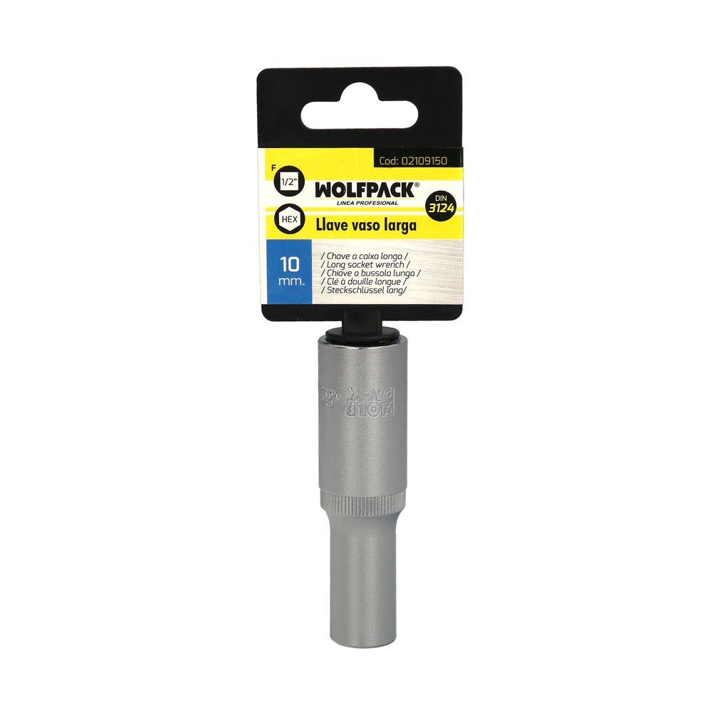Llave Vaso 1/2" Hexagonal Larga 10 mm, Perfil de 6 caras, Acero Cromo Vanadio, Aristas Redondas al por Mayor | Almacén de Ferret