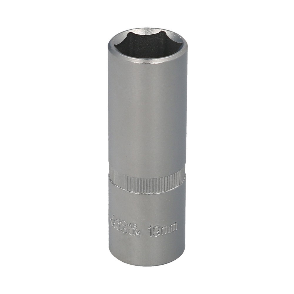 Llave Vaso 1/2" Hexagonal Larga 19 mm, Perfil de 6 caras, Acero Cromo Vanadio, Aristas Redondas al por Mayor | Almacén de Ferret