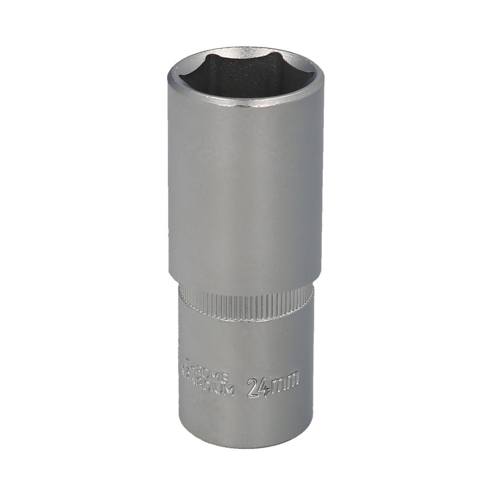 Llave Vaso 1/2" Hexagonal Larga 24 mm, Perfil de 6 caras, Acero Cromo Vanadio, Aristas Redondas al por Mayor | Almacén de Ferret