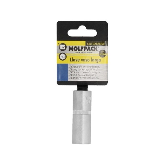 Llave Vaso 1/4" Hexagonal Larga 10 mm, Perfil de 6 caras, Acero Cromo Vanadio, Aristas Redondas al por Mayor | Almacén de Ferret