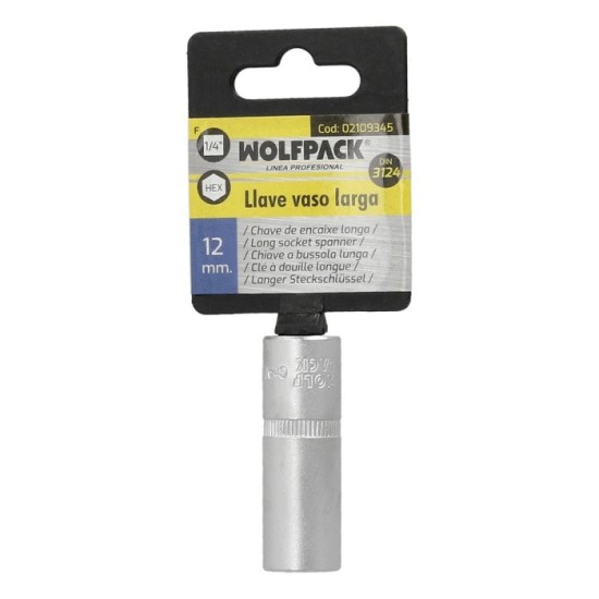 Llave Vaso 1/4" Hexagonal Larga 12 mm, Perfil de 6 caras, Acero Cromo Vanadio, Aristas Redondas al por Mayor | Almacén de Ferret