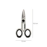 Tijeras Electricista 140 mm, Mango TPR No Aislado, Hojas Acero Inoxidable, Ergonomicas, Tijeras Cortar Cable, Pelacables al por 