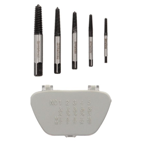 Juego Extractores Conicos Para Tornillos (5 Piezas), Medidas 3 A 18 mm, Extractor Tornillos, Saca Tornillos, al por Mayor | Alma