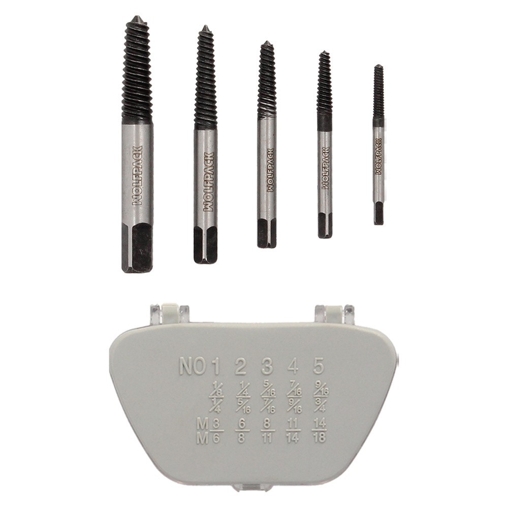 Juego Extractores Conicos Para Tornillos (5 Piezas), Medidas 3 A 18 mm, Extractor Tornillos, Saca Tornillos, al por Mayor | Alma