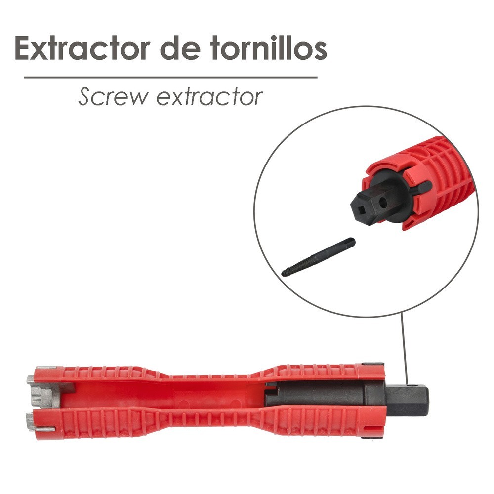 Llave Para Grifos Multifuncion Con Adaptador, Llave Hexagonal y Extractor de Tornillos al por Mayor | Almacén de Ferretería