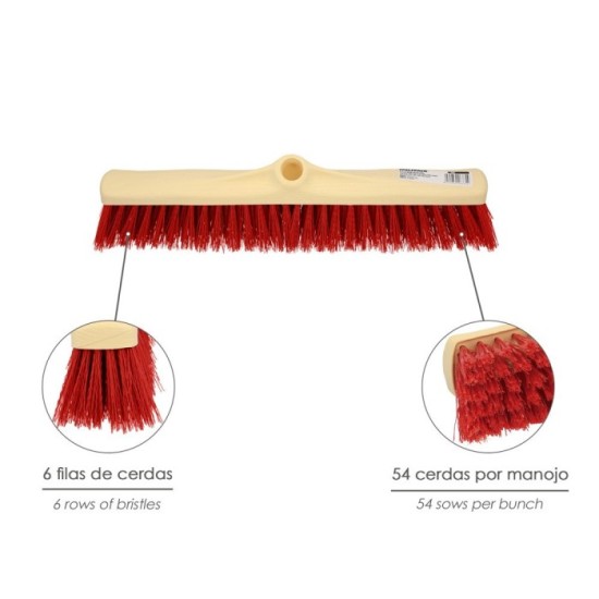 Cepillo Barrendero Industrial Fibra Suave PVC, Soporte Polipropileno 50 cm, (Sin Mango) al por Mayor | Almacén de Ferretería
