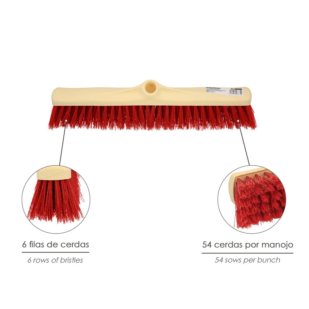 Cepillo Barrendero Industrial Fibra Suave PVC, Soporte Polipropileno 50 cm, (Sin Mango) al por Mayor | Almacén de Ferretería