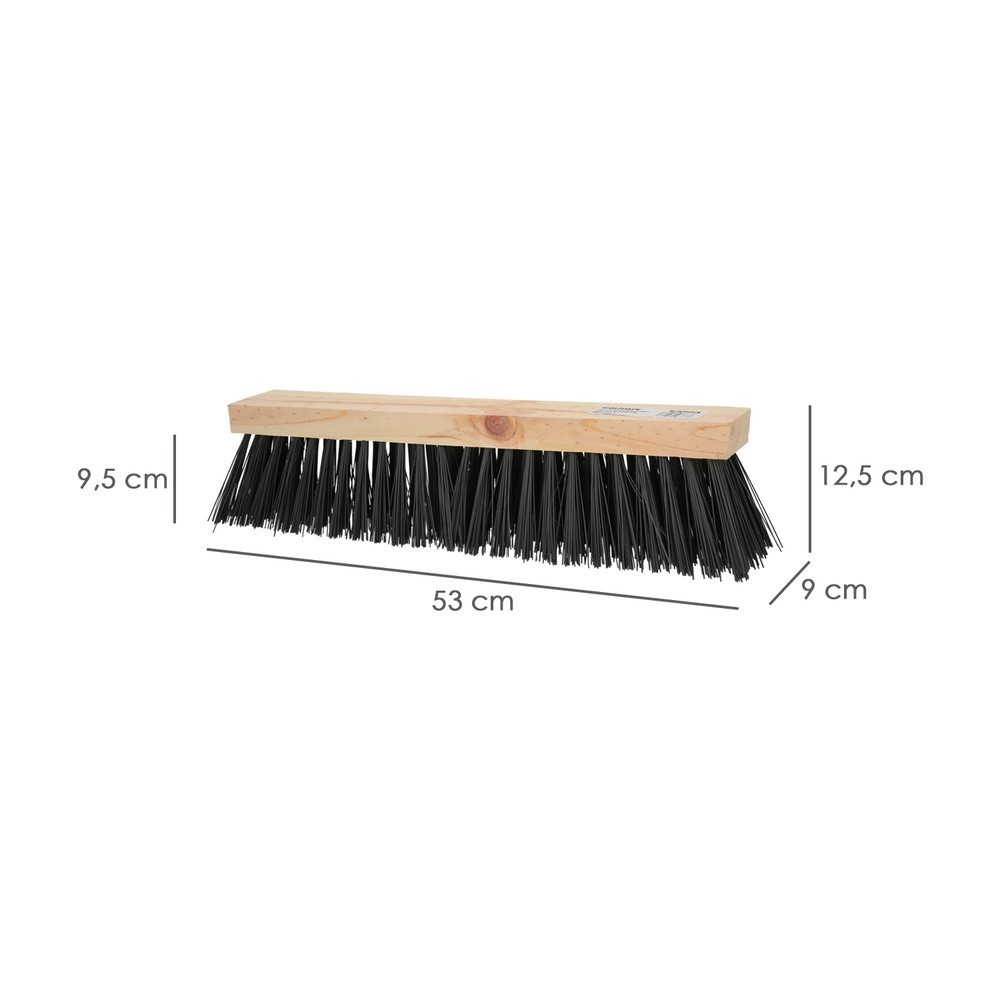 Cepillo Barrendero Industrial Fibra PVC Soporte Madera 50 cm, (Sin Mango) al por Mayor | Almacén de Ferretería