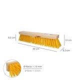 Cepillo Barrendero Industrial Fibra Polipropileno, Soporte Madera 50 cm, (Sin Mango) al por Mayor | Almacén de Ferretería