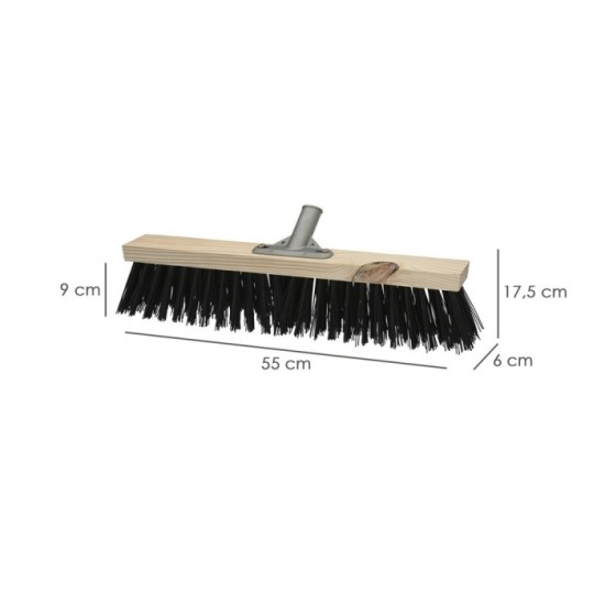 Cepillo Barrendero Industrial Fibra Gruesa Polipropileno, Soporte Madera 50 cm, Garra Aluminio, (Sin Mango) al por Mayor | Almac