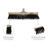 Cepillo Barrendero Industrial Fibra Gruesa Polipropileno, Soporte Madera 50 cm, Garra Aluminio, (Sin Mango) al por Mayor | Almac