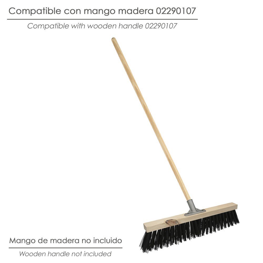Cepillo Barrendero Industrial Fibra Gruesa Polipropileno, Soporte Madera 50 cm, Garra Aluminio, (Sin Mango) al por Mayor | Almac