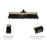 Cepillo Barrendero Industrial Fibra Gruesa Polipropileno, Soporte Madera 50 cm, Garra Plástico, (Sin Mango) al por Mayor | Almac