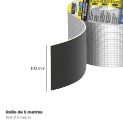 Cinta Butilo-aluminio 100 mm, 5 metros,
