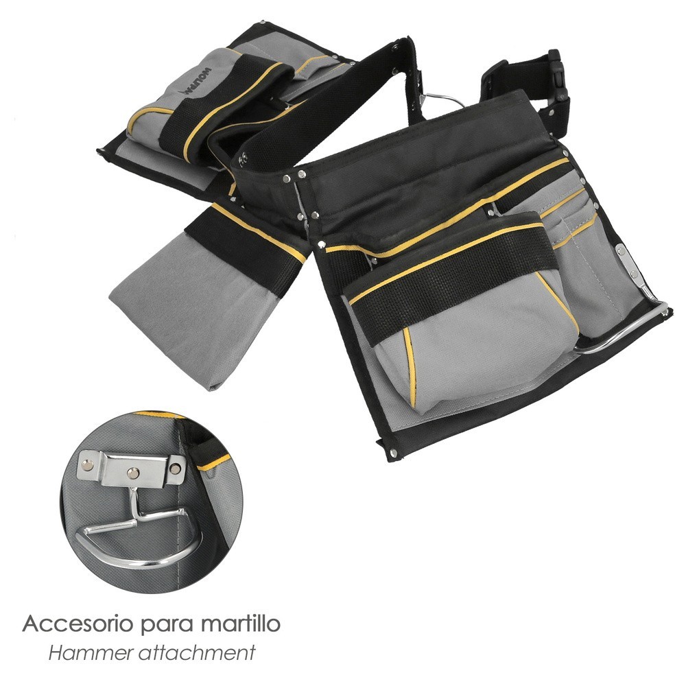 Bolsa Encofrador Doble Con Cinturón Ajustable, Colgador de Martillo, Bolsa Herramientas, Portaherramientas al por Mayor | Almacé