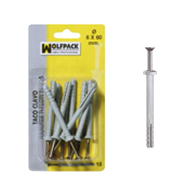 Taco Clavo  MN     6x40 mm,   (10 Piezas)