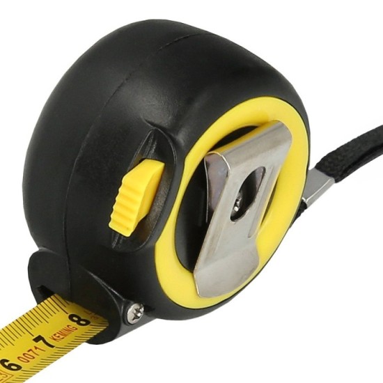 Flexometro Sistema Autolock Con Freno Automatico Longitud 5 Metros Ancho Cinta 25 mm, Magnetico, Cinta Metrica Freno Automatico 