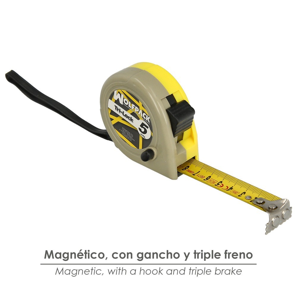 Flexometro Magnético Amarillo Con Freno  5 Metros / 19 mm, al por Mayor | Almacén de Ferretería