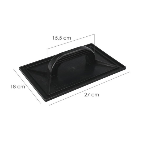 Talocha Plastico 27 x 18 cm, Mango Redondo Negro Con Alveolos al por Mayor | Almacén de Ferretería