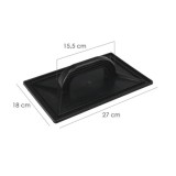 Talocha Plastico 27 x 18 cm, Mango Redondo Negro Con Alveolos al por Mayor | Almacén de Ferretería