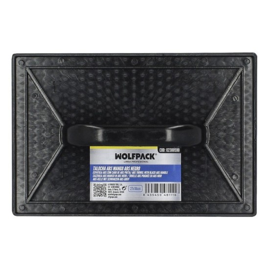 Talocha Plastico 27 x 18 cm, Mango Redondo Negro Con Alveolos al por Mayor | Almacén de Ferretería