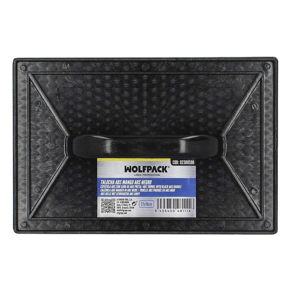 Talocha Plastico 27 x 18 cm, Mango Redondo Negro Con Alveolos al por Mayor | Almacén de Ferretería