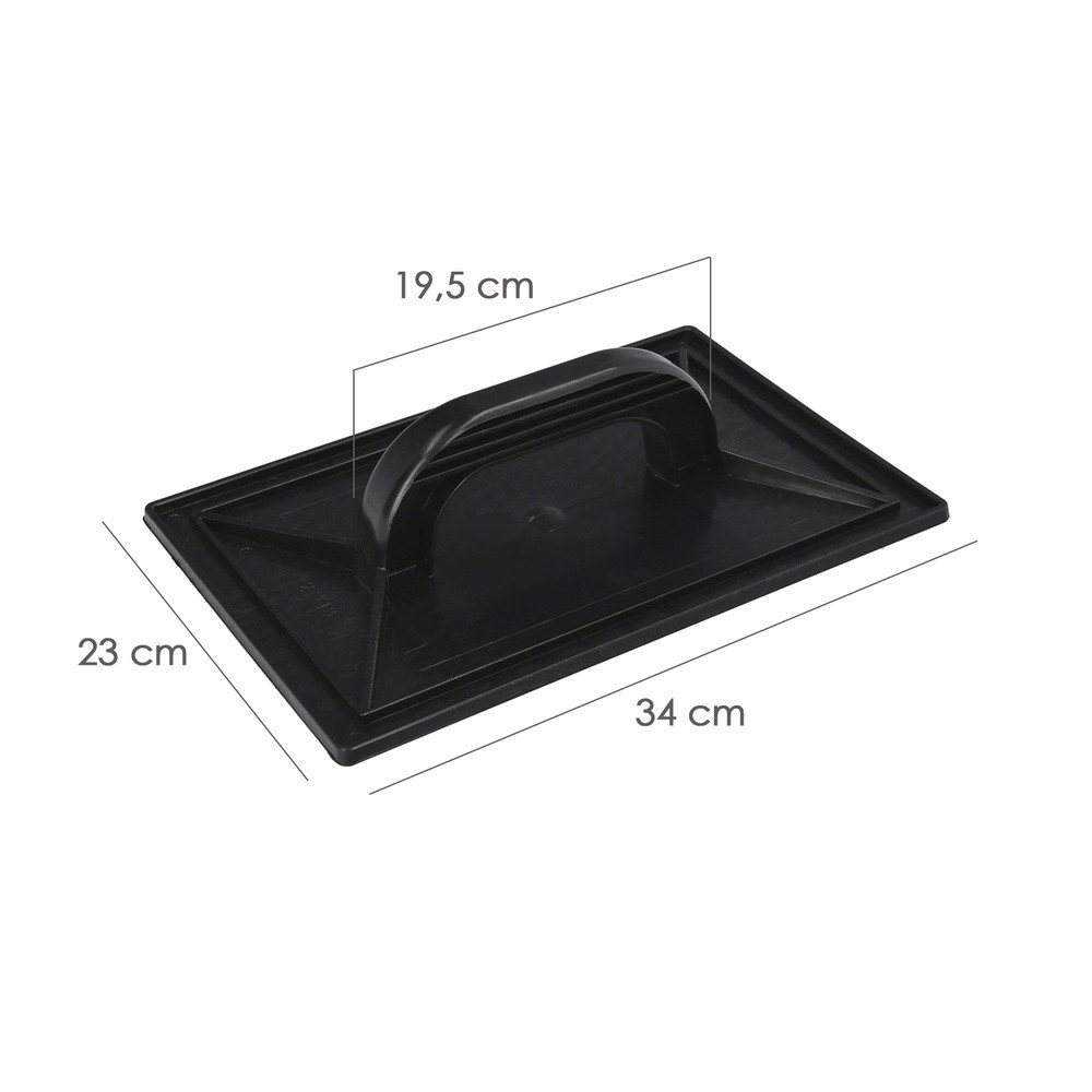 Talocha Plastico 34 x 23 cm, Mango Redondo Negro Con Alveolos al por Mayor | Almacén de Ferretería