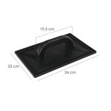 Talocha Plastico 34 x 23 cm, Mango Redondo Negro Con Alveolos al por Mayor | Almacén de Ferretería