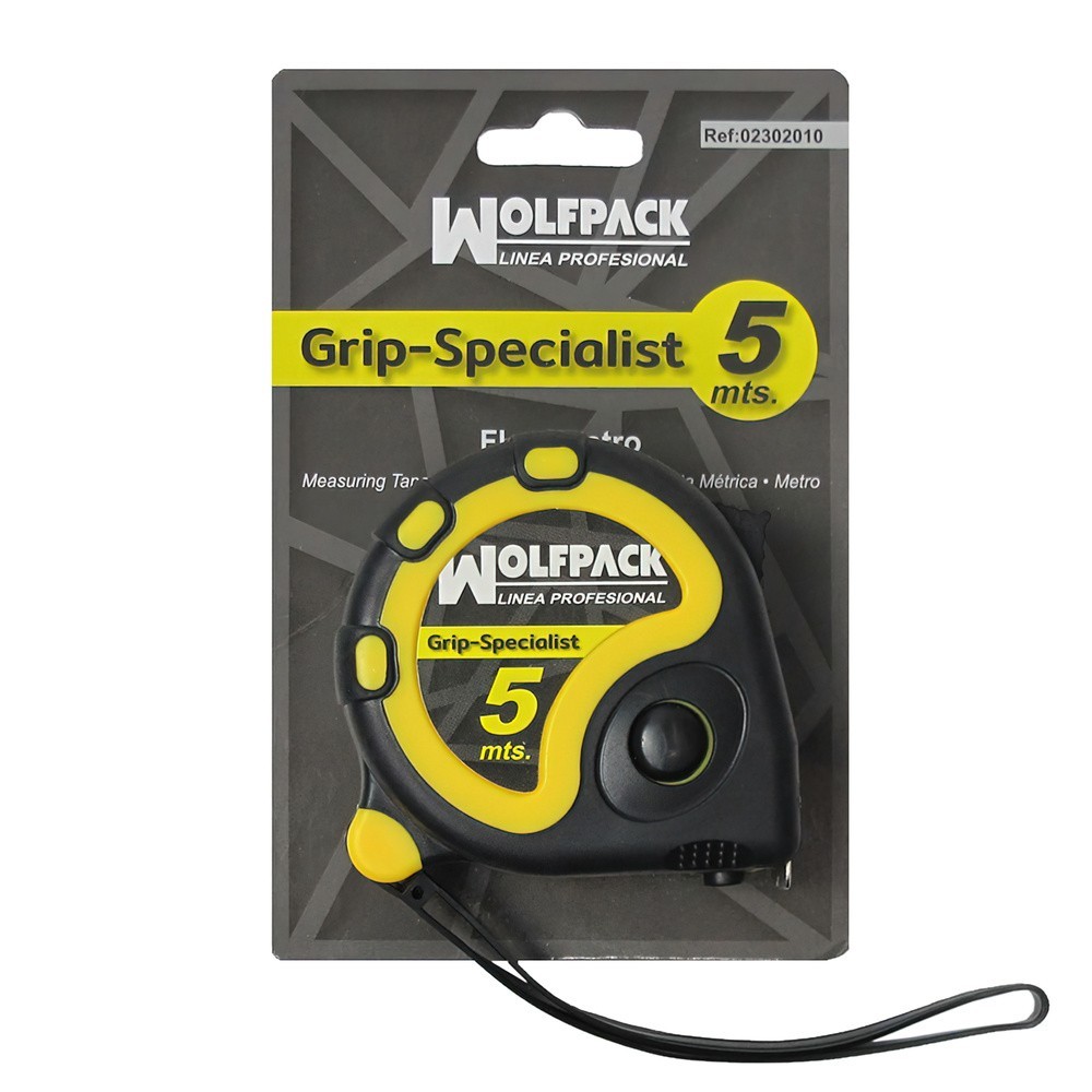 Flexometro 5 Metros Con Freno Wolfpack Grip Special al por Mayor | Almacén de Ferretería