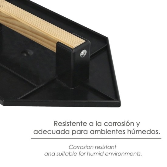 Talocha Plastico Punta Mango Madera 27 x 18 cm, Negro Con Alveolos, al por Mayor | Almacén de Ferretería