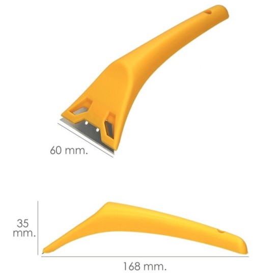 Rascavidrios Plastico Amarillo Hoja 60 mm, Rasqueta Vitroceramica, Rascador Vidrio, Rascador Vitroceramica, al por Mayor | Almac