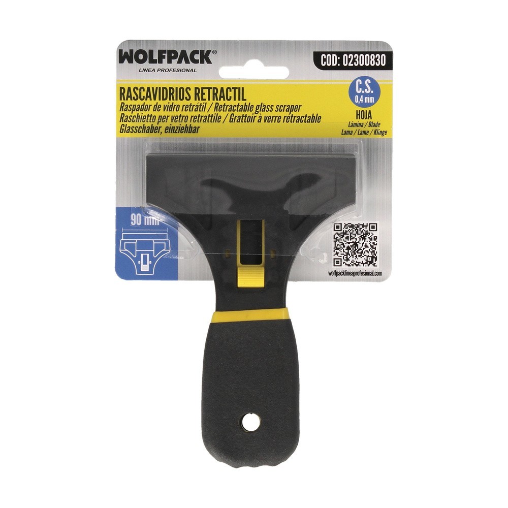 Rascavidrios Profesional Retractil Mango Soft Touch Hoja 90 mm, al por Mayor | Almacén de Ferretería