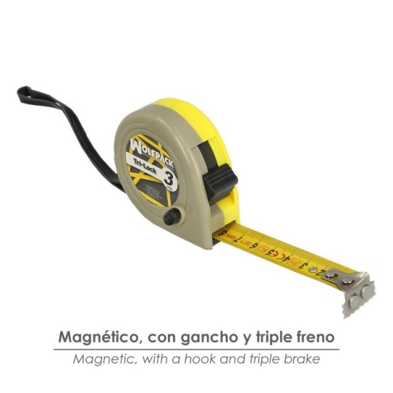Flexometro Magnético Amarillo Con Freno  3 Metros / 16 mm, al por Mayor | Almacén de Ferretería