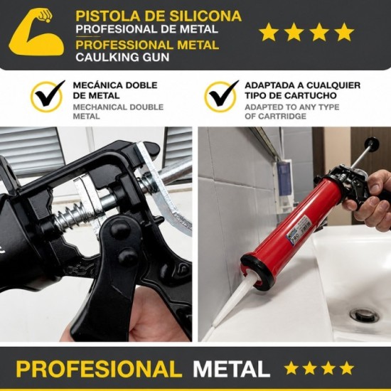 Pistola Silicona Profesional  Roja / Negra Profesional al por Mayor | Almacén de Ferretería