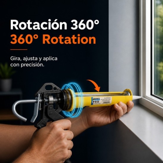 Pistola Silicona Profesional Extrafuerte, Cartuchos 310 ml, Pistola Selladora Silicona, Pistola Calafateo, Pistola Calafatear al