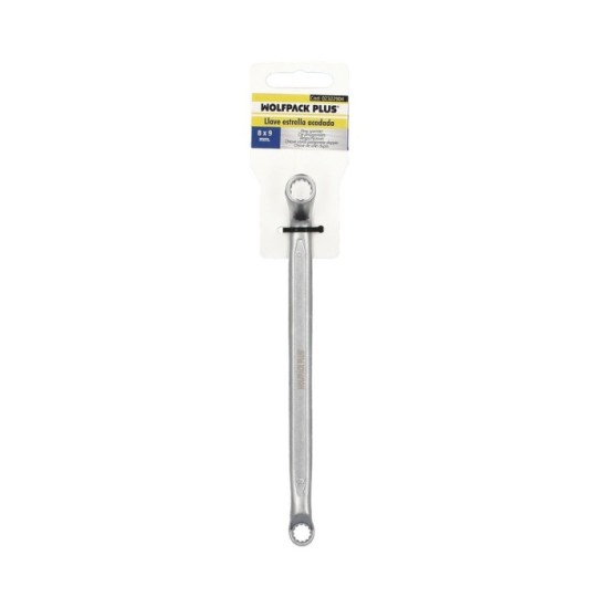 Llave Estrella Acodada Plus Acero Cromo Vanadio 8x9 DIN 838, Llave Doble Boca Acodada, Llave Fija Estrella Acodada al por Mayor 