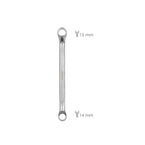 Llave Estrella Acodada Plus Acero Cromo Vanadio 14x15 DIN 838, Llave Doble Boca Acodada, Llave Fija Estrella Acodada al por Mayo