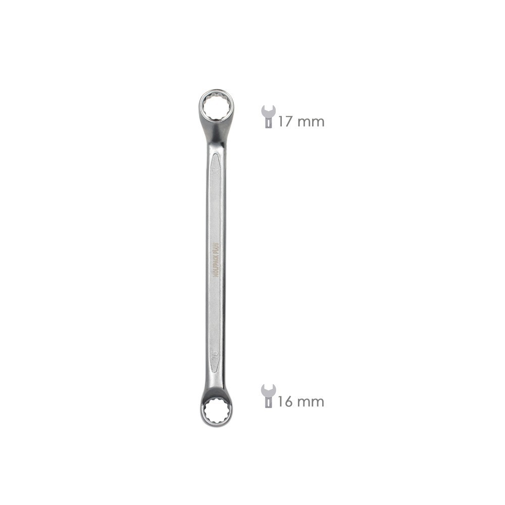 Llave Estrella Acodada Plus Acero Cromo Vanadio 16x17 DIN 838, Llave Doble Boca Acodada, Llave Fija Estrella Acodada al por Mayo
