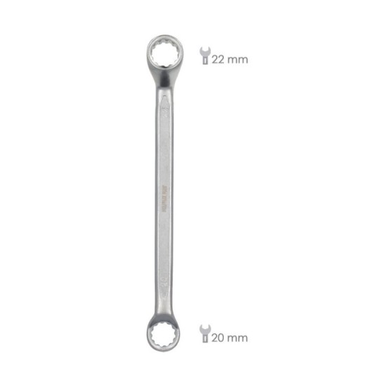 Llave Estrella Acodada Plus Acero Cromo Vanadio 20x22 DIN 838, Llave Doble Boca Acodada, Llave Fija Estrella Acodada al por Mayo