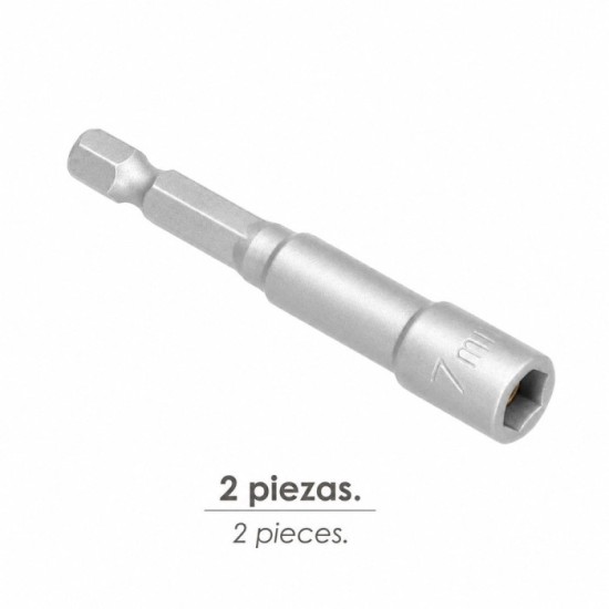 Llave Vaso Magnetica  7 mm, (2 Piezas) al por Mayor | Almacén de Ferretería