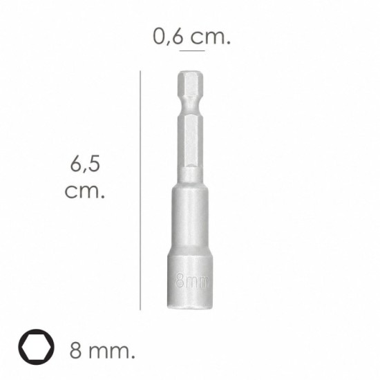 Llave Vaso Magnetica 8 mm, (2 Piezas) al por Mayor | Almacén de Ferretería